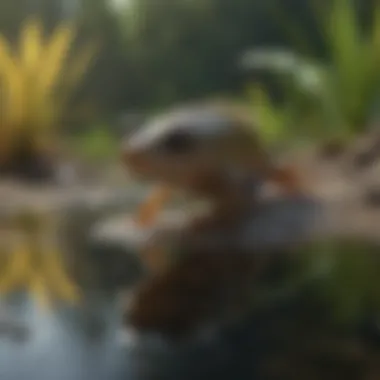 Diverse Tadpole Species Diverse tadpole species swimming in a clear pond