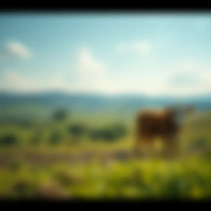 Landscape showcasing land use changes due to cattle farming