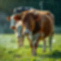 Graph illustrating methane emissions from cattle