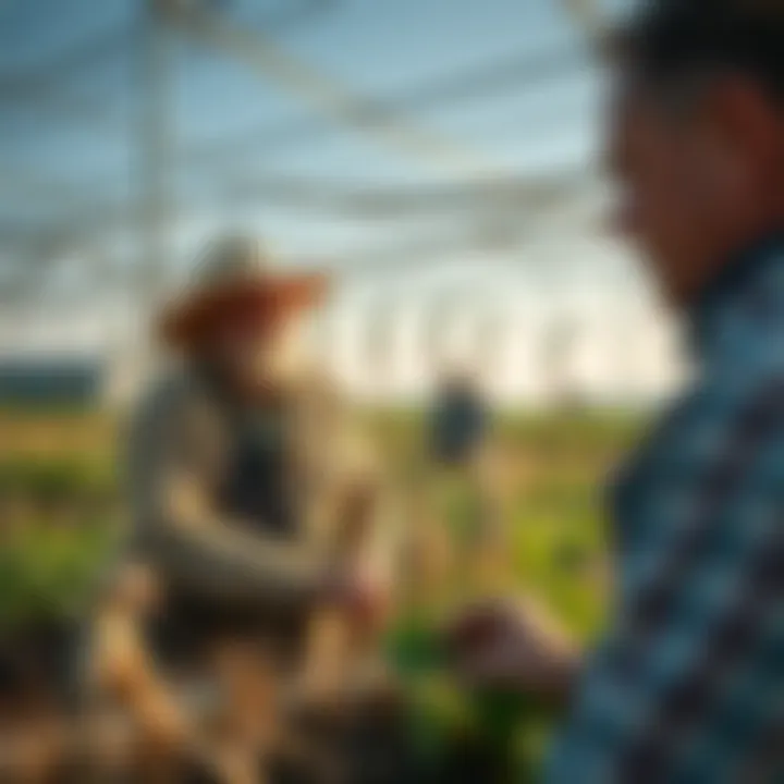 Collaborative Farming Practices Farmers collaborating to implement sustainable practices for resilience