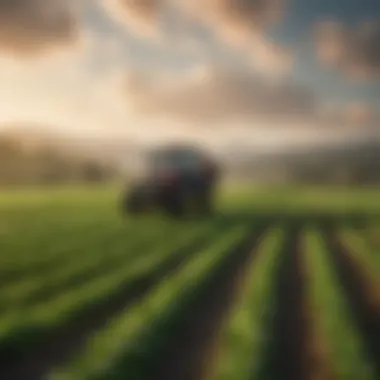 Innovative sustainable farming practices demonstrated in a lush green field.