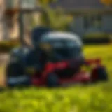 High-performance zero turn mower in action on a lush lawn