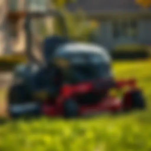 High-performance zero turn mower in action on a lush lawn