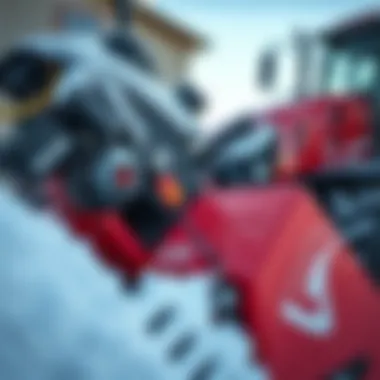 Close-up view of advanced snow blowing machinery components