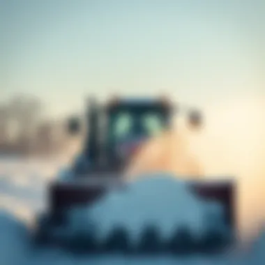 A snow blowing tractor operating efficiently on a farm during winter