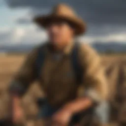 Hispanic agricultural worker in a field