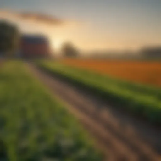 Vibrant farm landscape in Lexington, Kentucky showcasing diverse crops