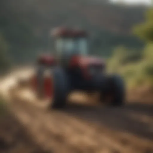 Foothill tractor navigating rugged terrain