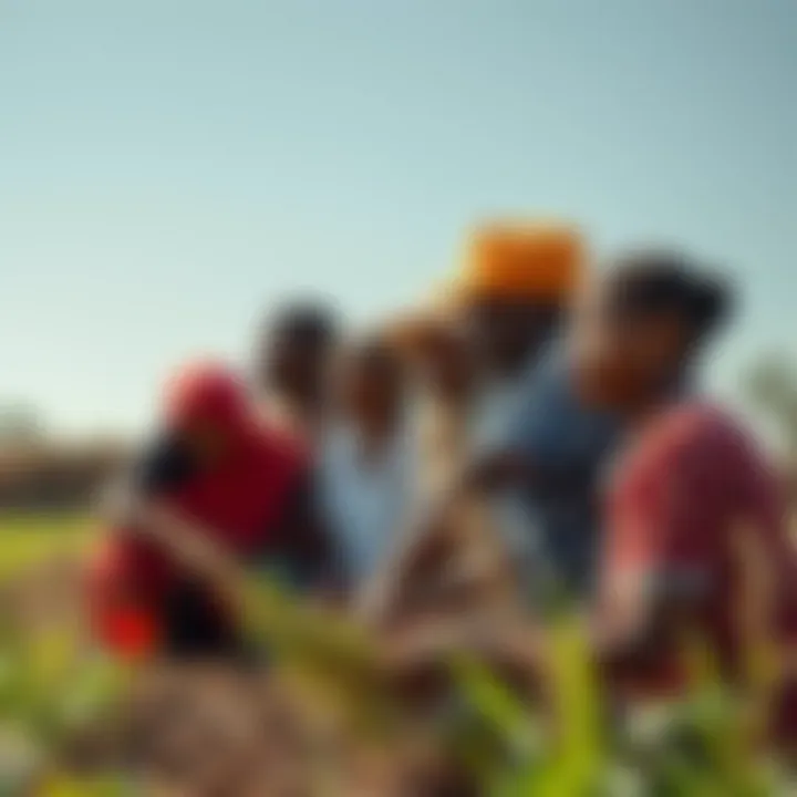 Community members collaborating on a land ownership initiative