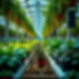 A vibrant hydroponic garden showcasing various plants