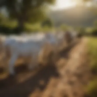 Goats grazing in a sustainable farming landscape, illustrating eco-friendly practices