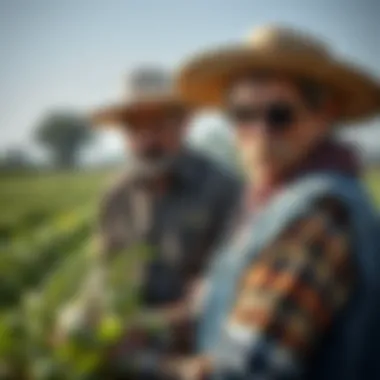 Farmers engaging with sustainable practices