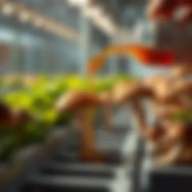 Nutrient solution being poured into a hydroponic mushroom kit