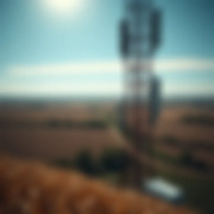 Cellular Networks Enhancing Remote Communication Cellular tower amidst a vast rural environment