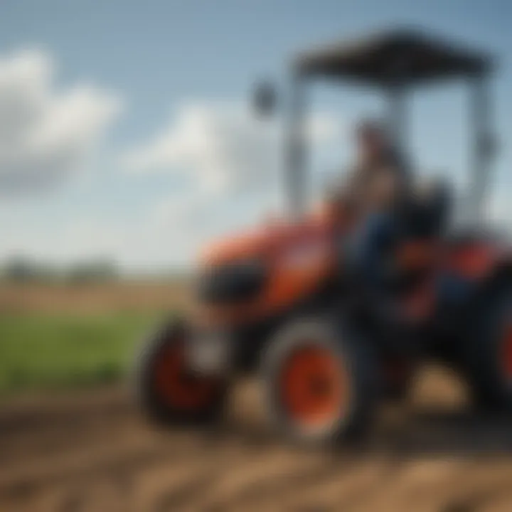 Satisfied customer using a Kubota BX Series tractor