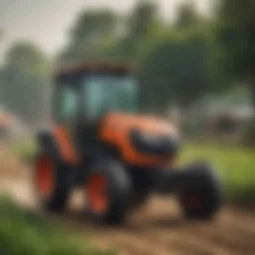 Close-up of a Kubota BX Series tractor showcasing its design and features