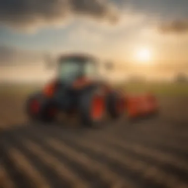 A Kubota tractor in action on a farm