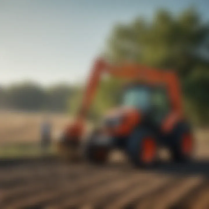 A farmer utilizing a Kubota tractor for efficient farming practices