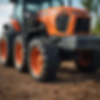 Close-up of Kubota tractor features showcasing advanced technology