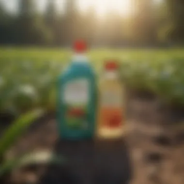 Close-up of eco-friendly pesticide products