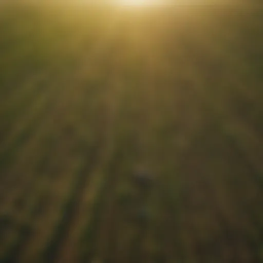 Aerial view of diverse agricultural fields