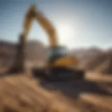 Excavation equipment on construction site