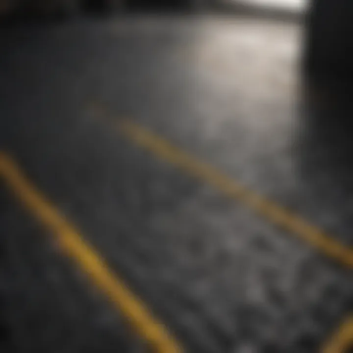 Different types of rubber matting displayed in a showroom