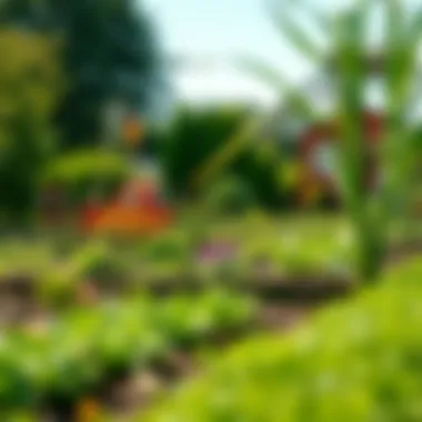 Sustainable Sod Practices in a Community Garden A vibrant community garden showcasing sustainable sod practices