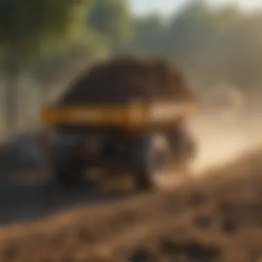 A muck cart in action, efficiently transporting organic waste