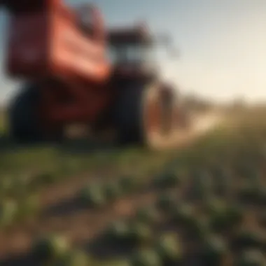 Fresh produce being harvested in a field