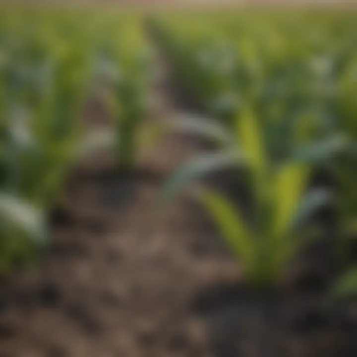 Close-up of healthy crops growing in Northern Illinois soil