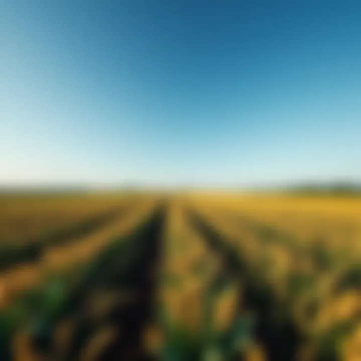 Vast agricultural landscape showcasing a variety of crops