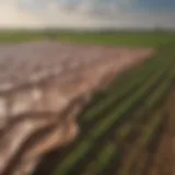 Durable poly tarpaulin spread out in a field.