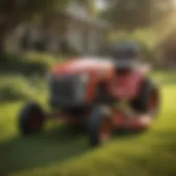 A vintage American riding lawn mower showcasing its classic design.