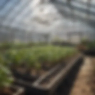 Close-up of materials used in constructing a seed starter greenhouse.