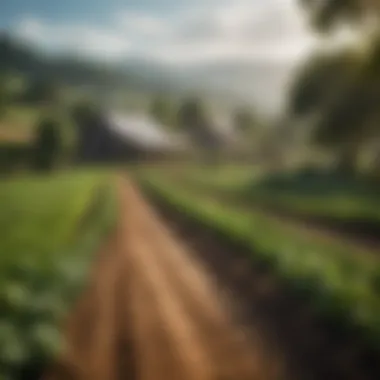 A picturesque landscape of an organic farm using eco-friendly techniques