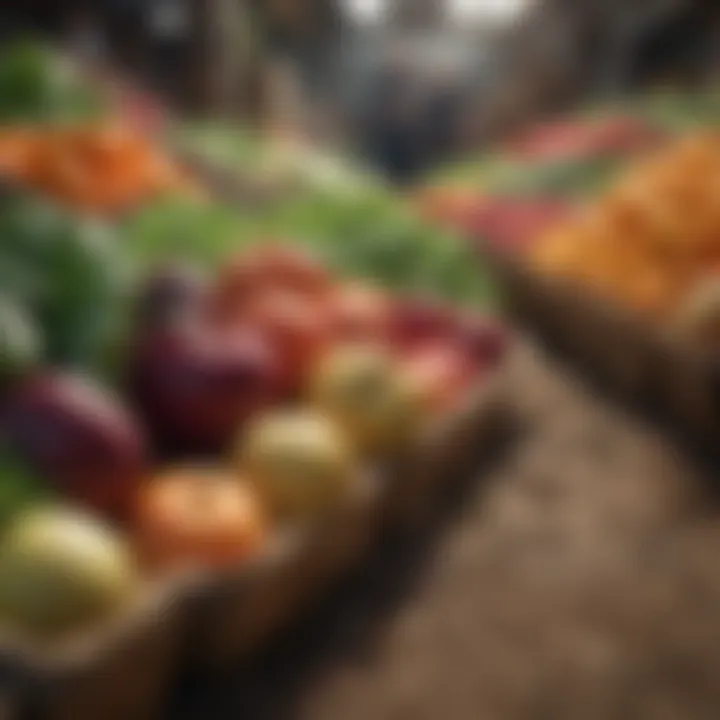 Fresh organic produce displayed at a market