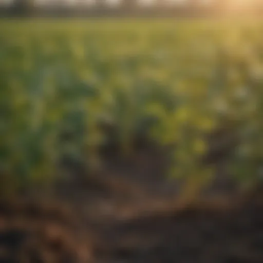 Close-up of soybean plants thriving in a field