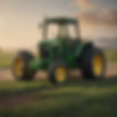 John Deere tractor in a field