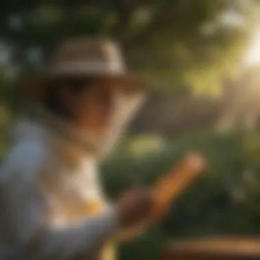 The Therapeutic Benefits of Beekeeping A serene setting illustrating the therapeutic aspect of beekeeping.