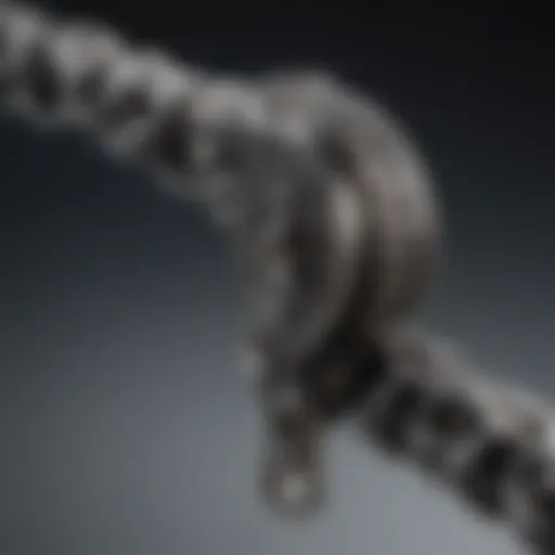 Detailed view of a short shank chain bit showcasing its intricate design