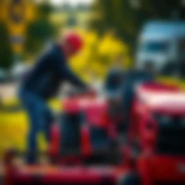 Maintenance of Toro Workman Maintenance check being performed on a used Toro Workman