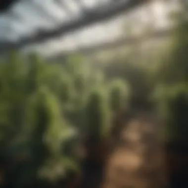 Thriving Cannabis Garden A lush cannabis garden thriving under optimal conditions