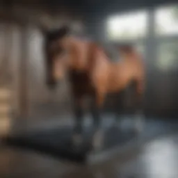 Durable rubber horse mat installation