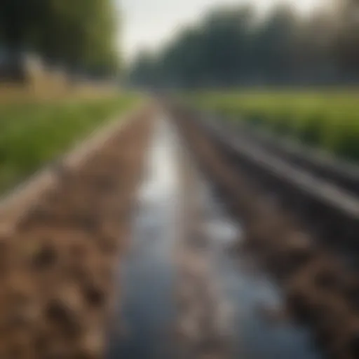Conventional drainage system in agricultural field