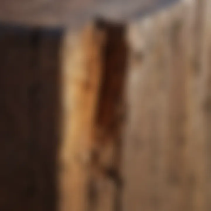 Close-up of a wooden beam treated with preservative, showcasing its protective features