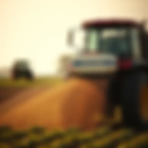 Illustration of a fertilizer drop spreader in action on a field.