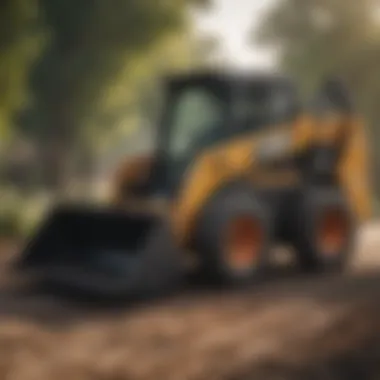 FFC skid steer attachment in action at a landscaping site