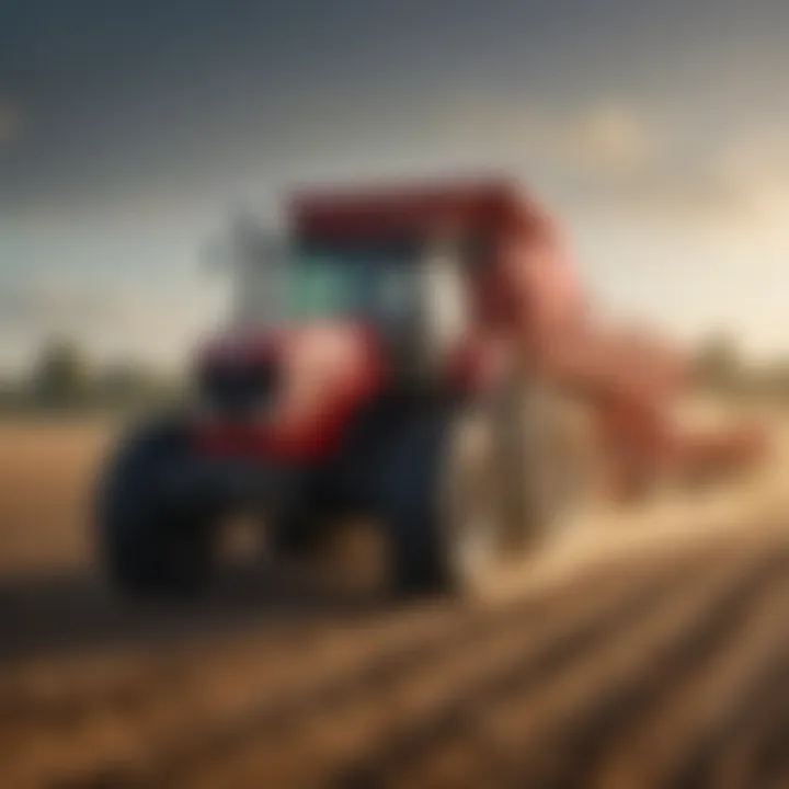 Farm equipment being used efficiently in a field.