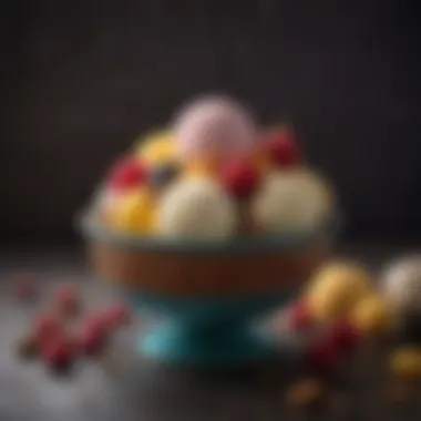 Artful Flavor Pairings for Ice Cream Colorful bowl showcasing various flavor pairings with ice cream